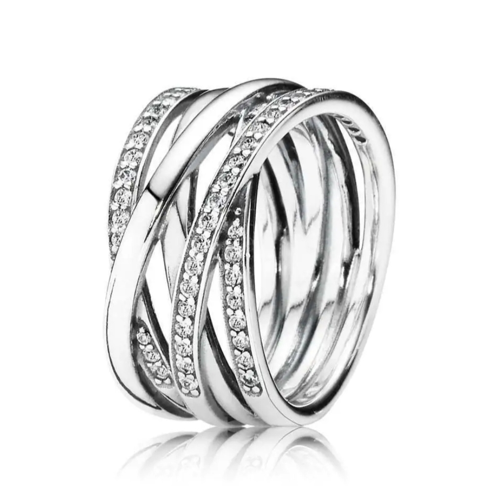 BRAND NEW Pandora ring " Sparkling published lines " size 7 - Picture 6 of 15